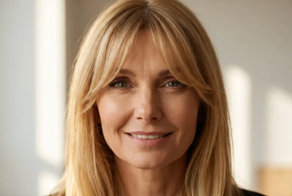 Frisuren ab 50: Modern, frisch und ohne großen Aufwand Frisuren ab 50 mit Pony: Curtain Bangs rahmen das Gesicht weich