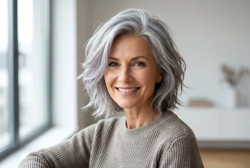 Frisuren ab 50: Modern, frisch und ohne großen Aufwand Moderne Frisur ab 50: gestufter Kurzhaarschnitt mit Volumen